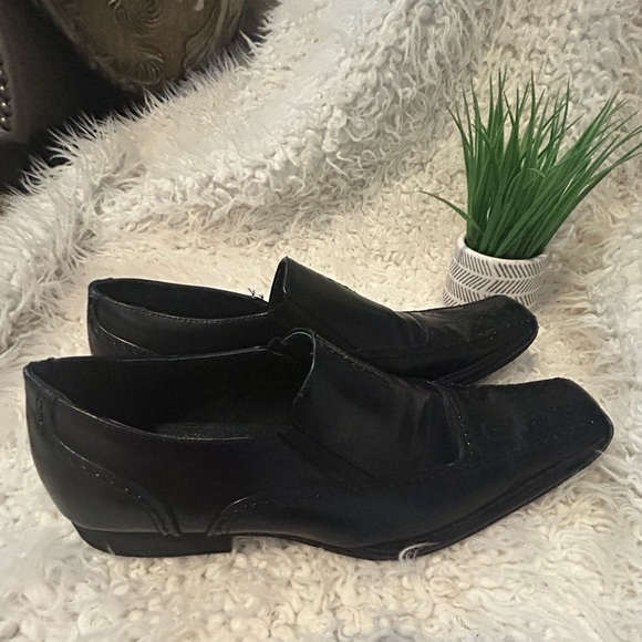 Carlo Morandi men’s dress oxfords. 11 square toe black Leather s4 - Picture 7 of 8